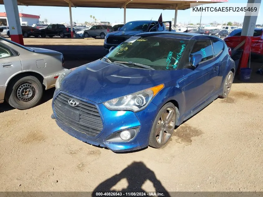 2015 Hyundai Veloster Turbo VIN: KMHTC6AE5FU245469 Lot: 40826543