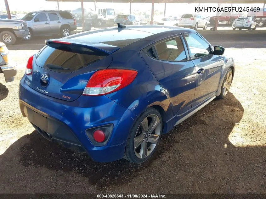 2015 Hyundai Veloster Turbo VIN: KMHTC6AE5FU245469 Lot: 40826543