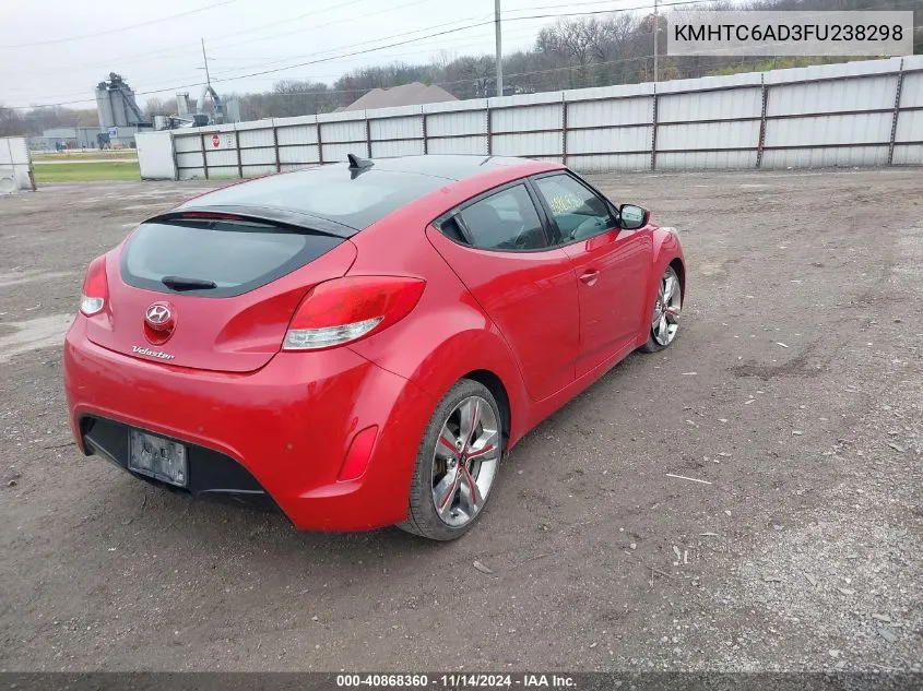 2015 Hyundai Veloster VIN: KMHTC6AD3FU238298 Lot: 40868360