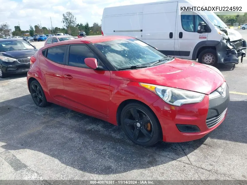 2015 Hyundai Veloster VIN: KMHTC6ADXFU224592 Lot: 40876381