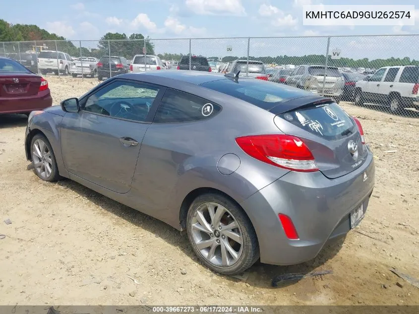 2016 Hyundai Veloster VIN: KMHTC6AD9GU262574 Lot: 39667273