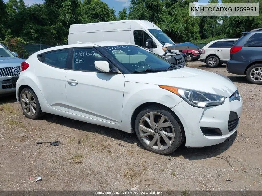 2016 Hyundai Veloster VIN: KMHTC6ADXGU259991 Lot: 39865363