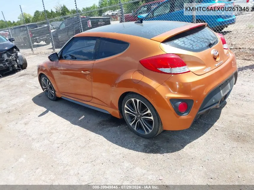 2016 Hyundai Veloster Turbo VIN: KMHTC6AEXGU261345 Lot: 39949845