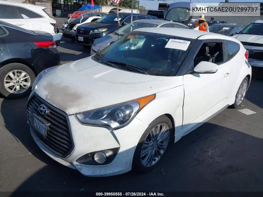 2016 Hyundai Veloster Turbo VIN: KMHTC6AE2GU289737 Lot: 39950555