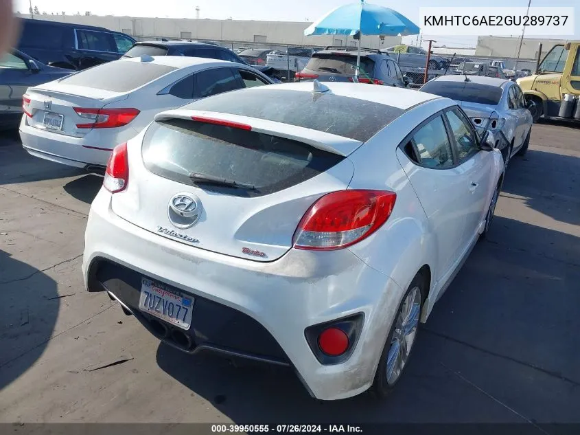 KMHTC6AE2GU289737 2016 Hyundai Veloster Turbo