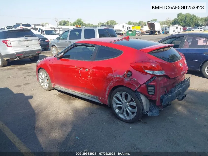 KMHTC6AE5GU253928 2016 Hyundai Veloster Turbo