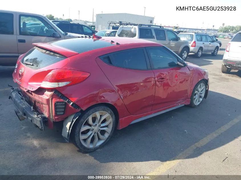 KMHTC6AE5GU253928 2016 Hyundai Veloster Turbo