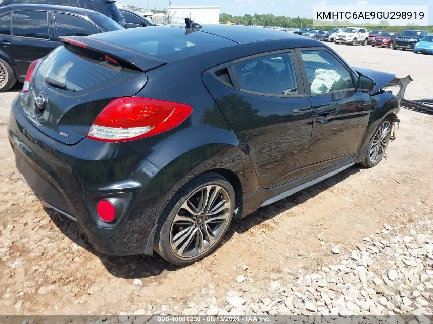 2016 Hyundai Veloster Turbo R-Spec VIN: KMHTC6AE9GU298919 Lot: 40086230