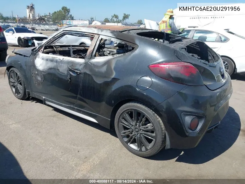 2016 Hyundai Veloster Turbo VIN: KMHTC6AE2GU291956 Lot: 40088117