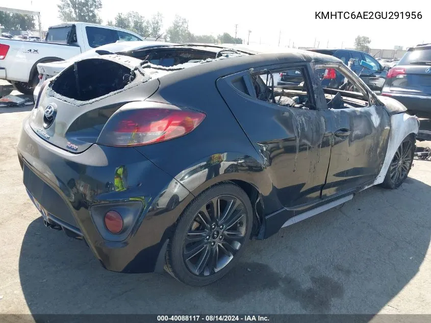 2016 Hyundai Veloster Turbo VIN: KMHTC6AE2GU291956 Lot: 40088117