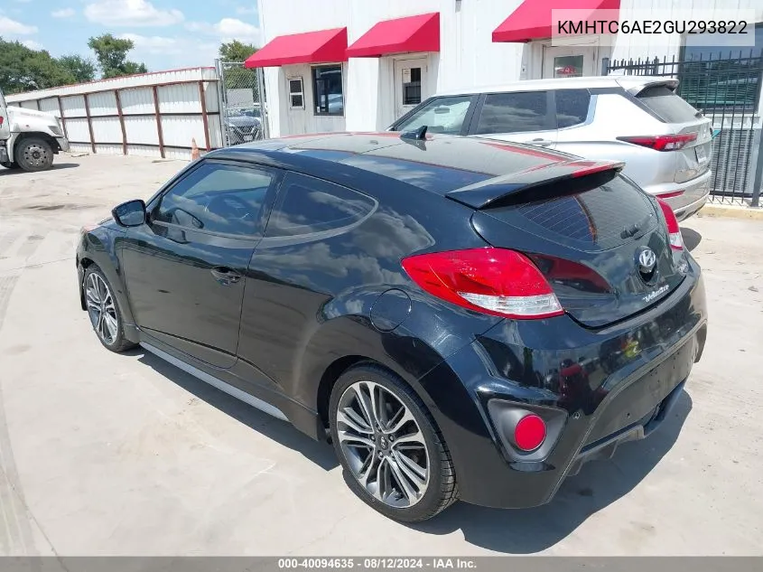 KMHTC6AE2GU293822 2016 Hyundai Veloster Turbo