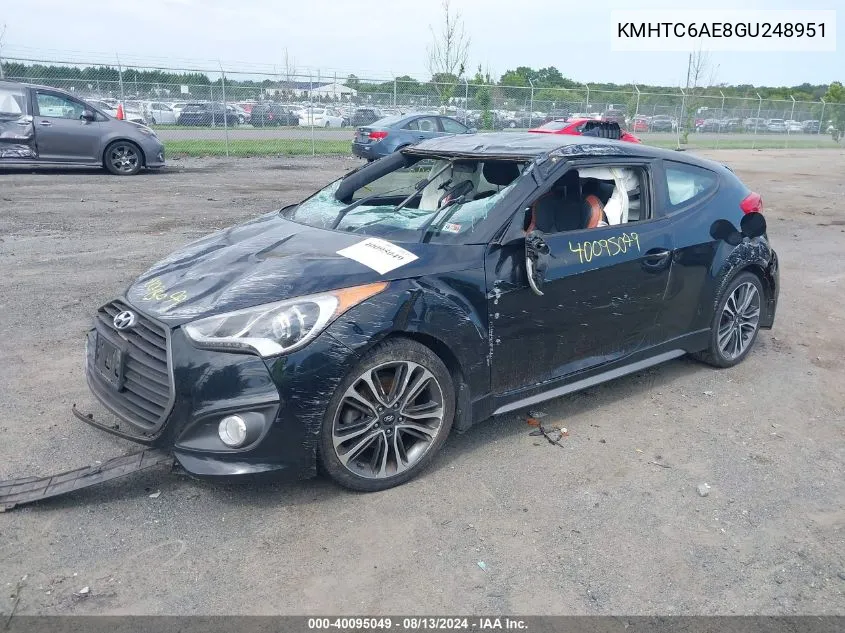 KMHTC6AE8GU248951 2016 Hyundai Veloster Turbo