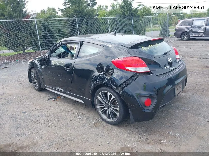 KMHTC6AE8GU248951 2016 Hyundai Veloster Turbo