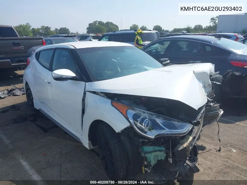 KMHTC6AE2GU293402 2016 Hyundai Veloster Turbo