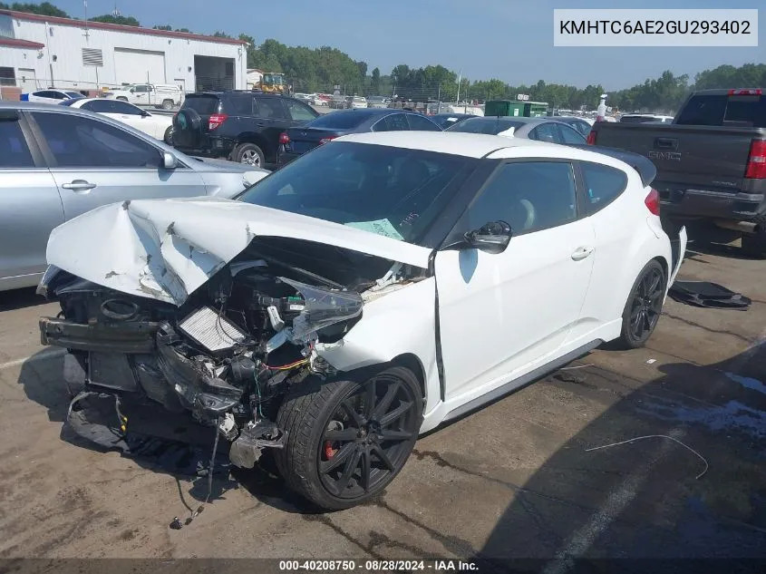 KMHTC6AE2GU293402 2016 Hyundai Veloster Turbo