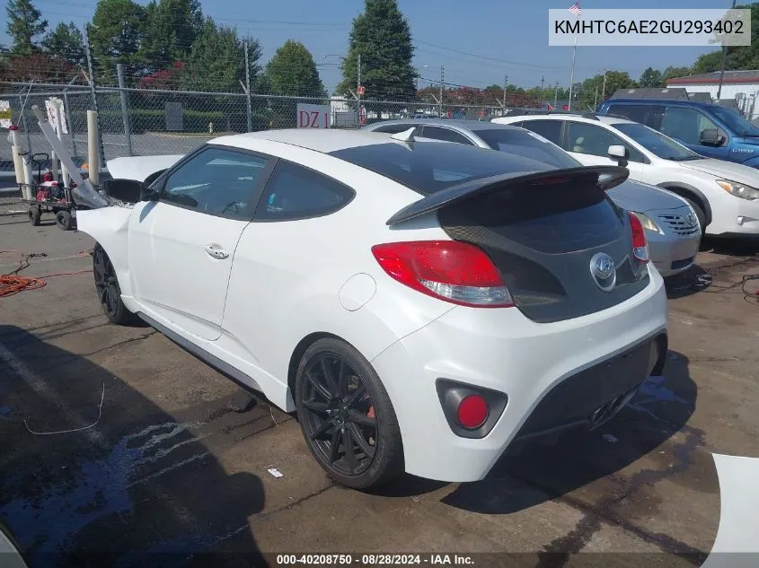 KMHTC6AE2GU293402 2016 Hyundai Veloster Turbo