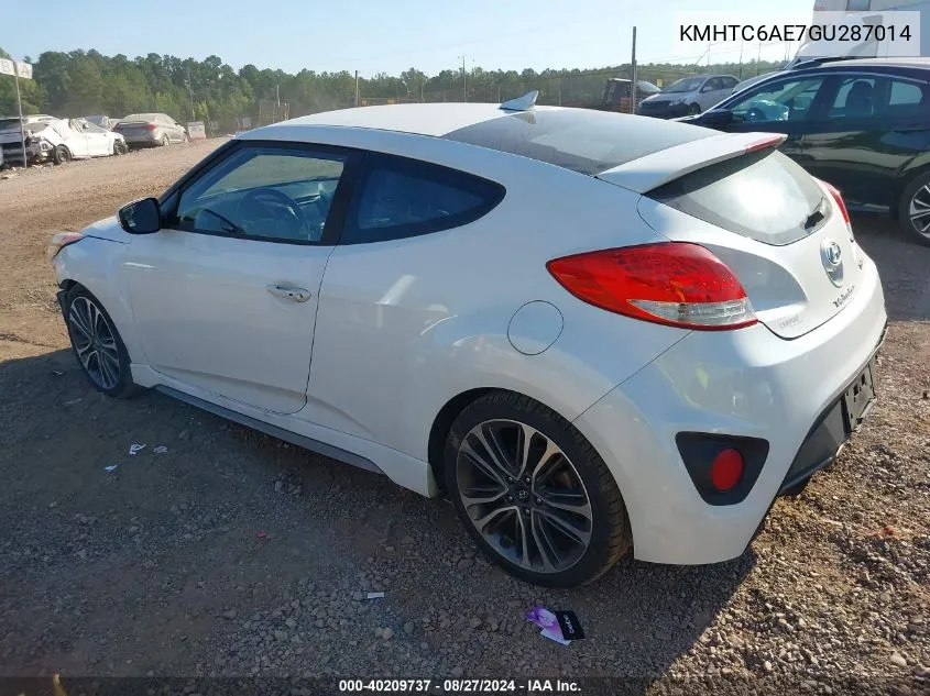 2016 Hyundai Veloster Turbo VIN: KMHTC6AE7GU287014 Lot: 40209737