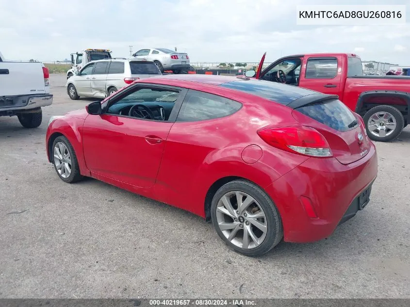 KMHTC6AD8GU260816 2016 Hyundai Veloster