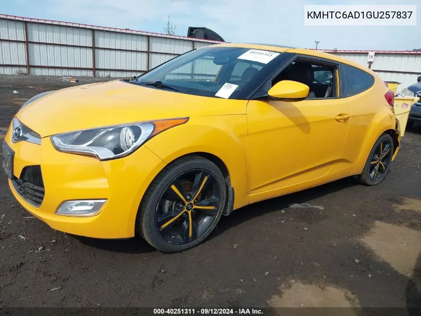 2016 Hyundai Veloster VIN: KMHTC6AD1GU257837 Lot: 40251311