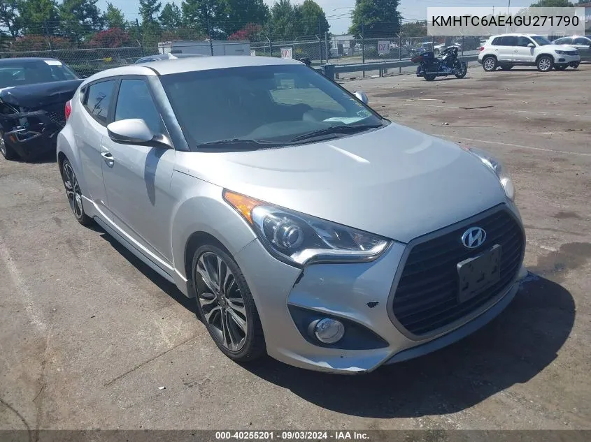 2016 Hyundai Veloster Turbo VIN: KMHTC6AE4GU271790 Lot: 40255201