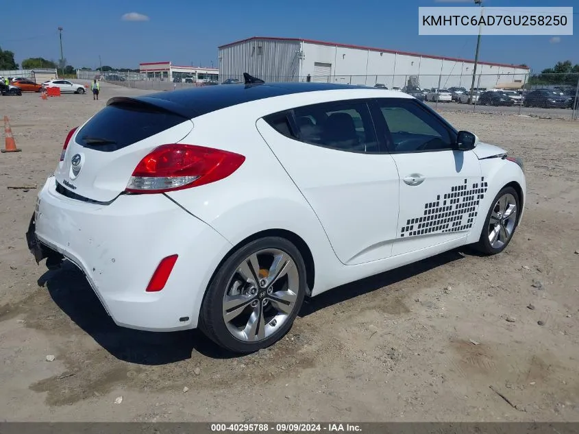 2016 Hyundai Veloster VIN: KMHTC6AD7GU258250 Lot: 40295788