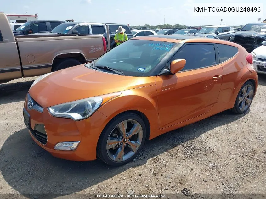 KMHTC6AD0GU248496 2016 Hyundai Veloster