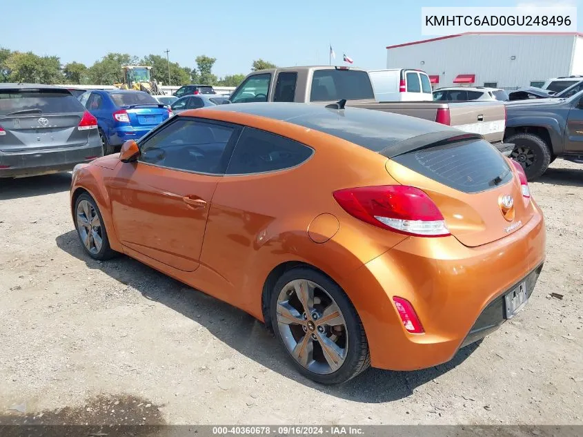 KMHTC6AD0GU248496 2016 Hyundai Veloster