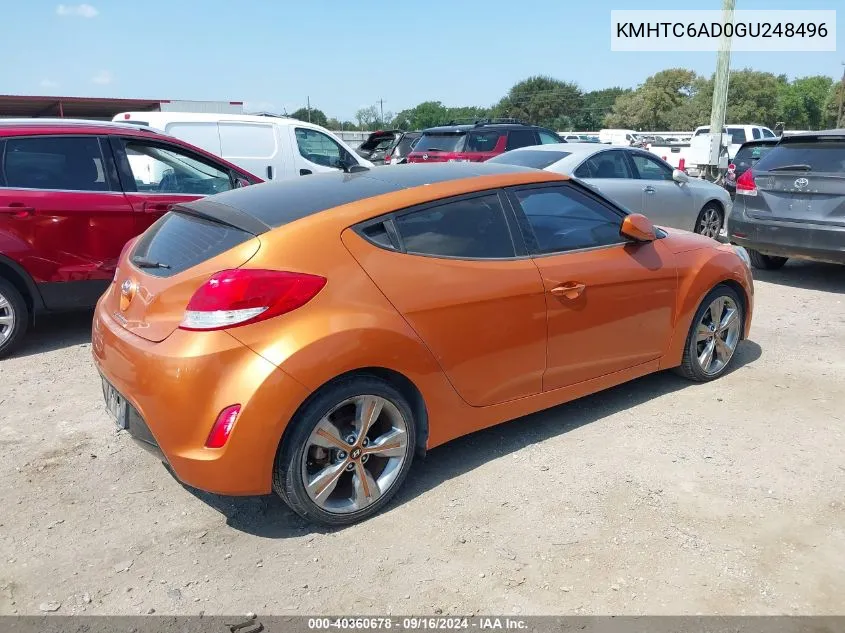 KMHTC6AD0GU248496 2016 Hyundai Veloster