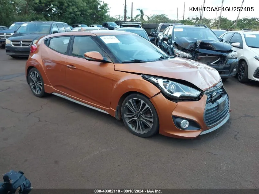 2016 Hyundai Veloster Turbo VIN: KMHTC6AE4GU257405 Lot: 40382118