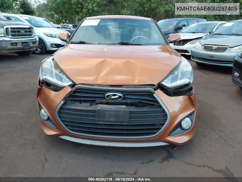 KMHTC6AE4GU257405 2016 Hyundai Veloster Turbo