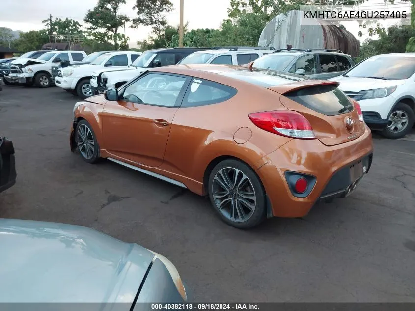 KMHTC6AE4GU257405 2016 Hyundai Veloster Turbo