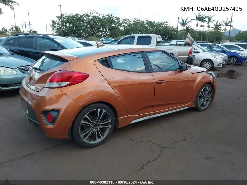 KMHTC6AE4GU257405 2016 Hyundai Veloster Turbo