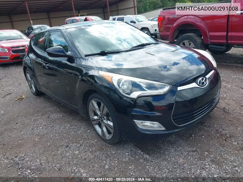 2016 Hyundai Veloster VIN: KMHTC6AD0GU291008 Lot: 40417420