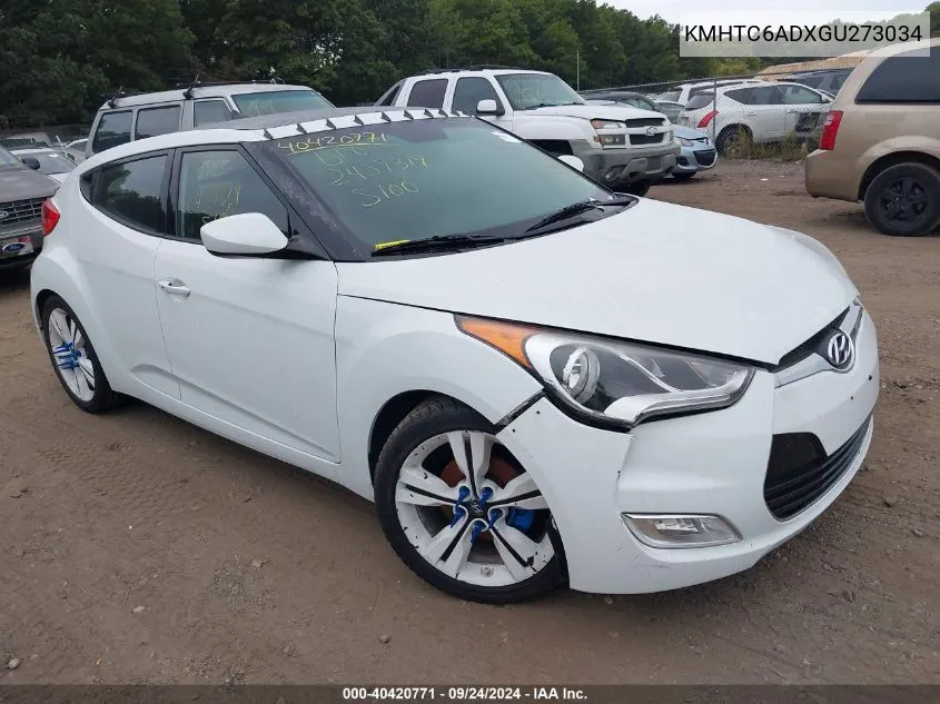 2016 Hyundai Veloster VIN: KMHTC6ADXGU273034 Lot: 40420771