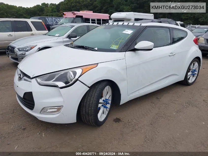 2016 Hyundai Veloster VIN: KMHTC6ADXGU273034 Lot: 40420771