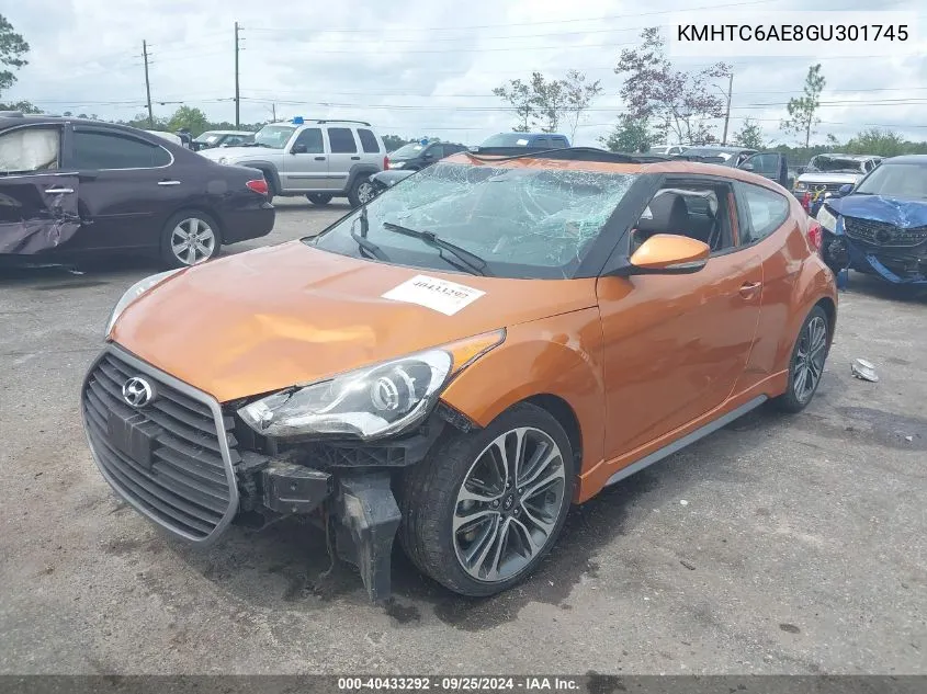 2016 Hyundai Veloster Turbo VIN: KMHTC6AE8GU301745 Lot: 40433292