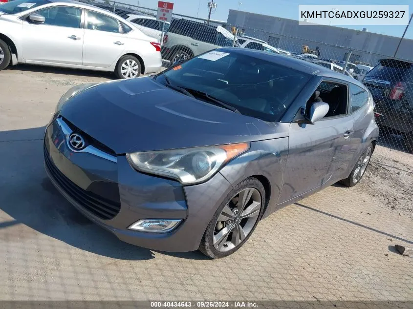 2016 Hyundai Veloster VIN: KMHTC6ADXGU259327 Lot: 40434643