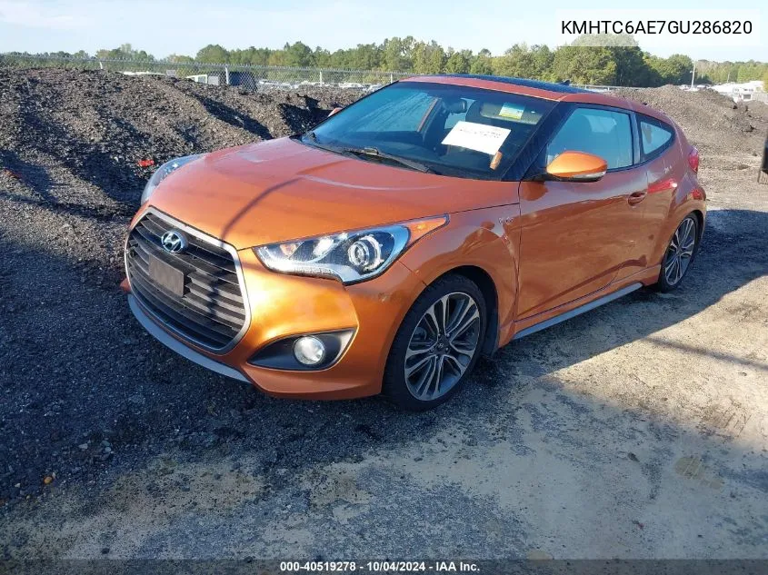 2016 Hyundai Veloster Turbo VIN: KMHTC6AE7GU286820 Lot: 40519278