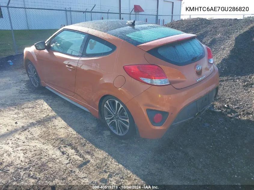 2016 Hyundai Veloster Turbo VIN: KMHTC6AE7GU286820 Lot: 40519278