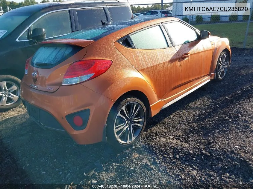 2016 Hyundai Veloster Turbo VIN: KMHTC6AE7GU286820 Lot: 40519278