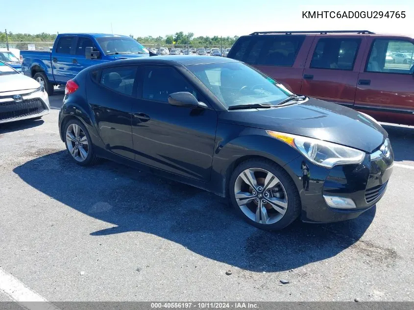 2016 Hyundai Veloster VIN: KMHTC6AD0GU294765 Lot: 40556197