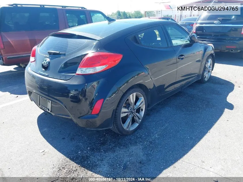 2016 Hyundai Veloster VIN: KMHTC6AD0GU294765 Lot: 40556197