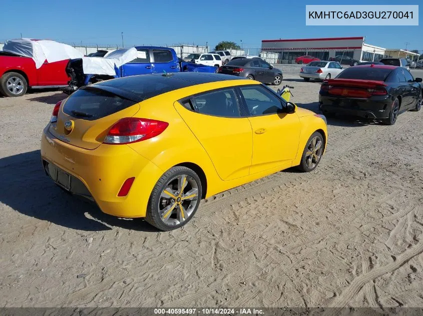 KMHTC6AD3GU270041 2016 Hyundai Veloster