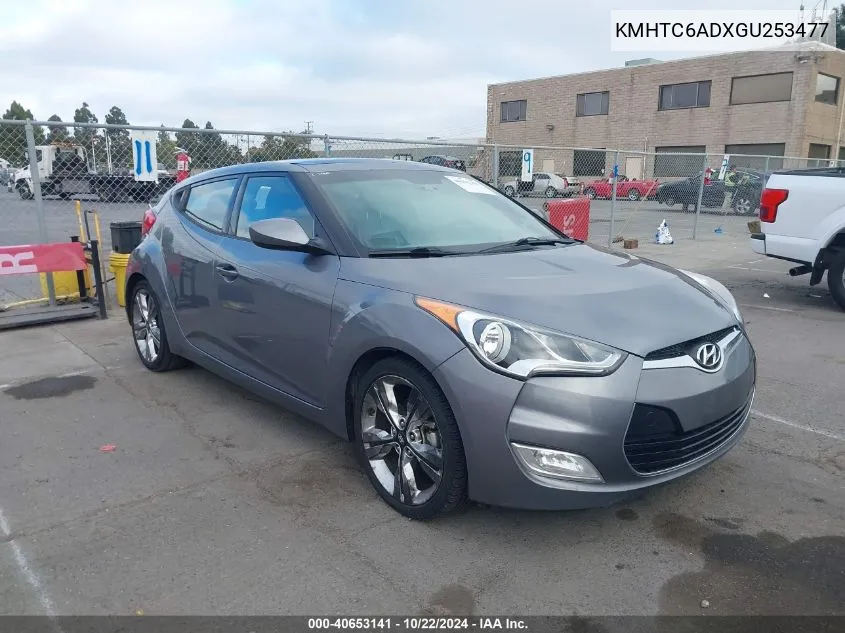 2016 Hyundai Veloster VIN: KMHTC6ADXGU253477 Lot: 40653141