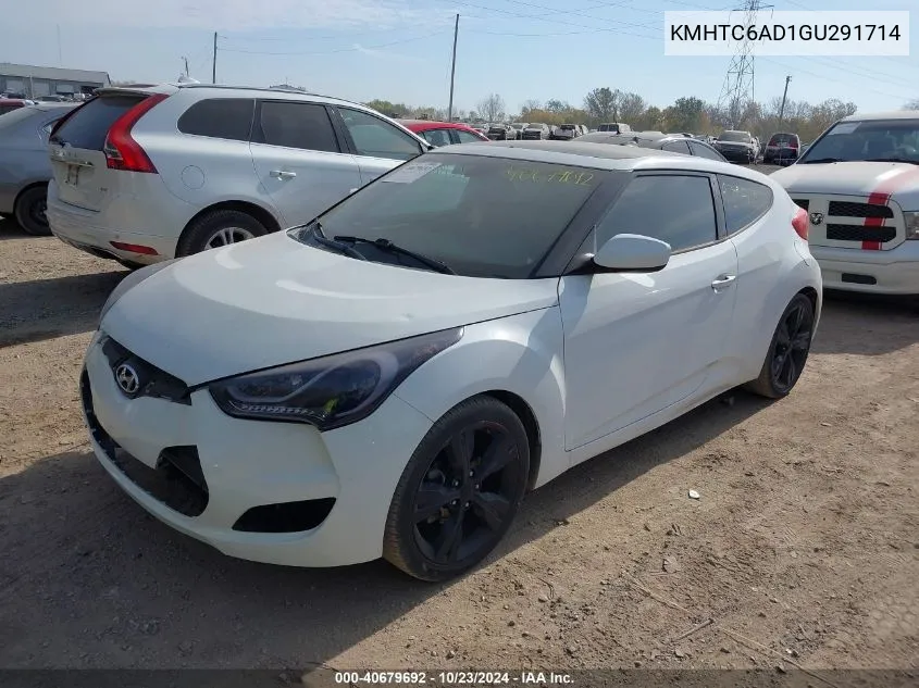 2016 Hyundai Veloster VIN: KMHTC6AD1GU291714 Lot: 40679692