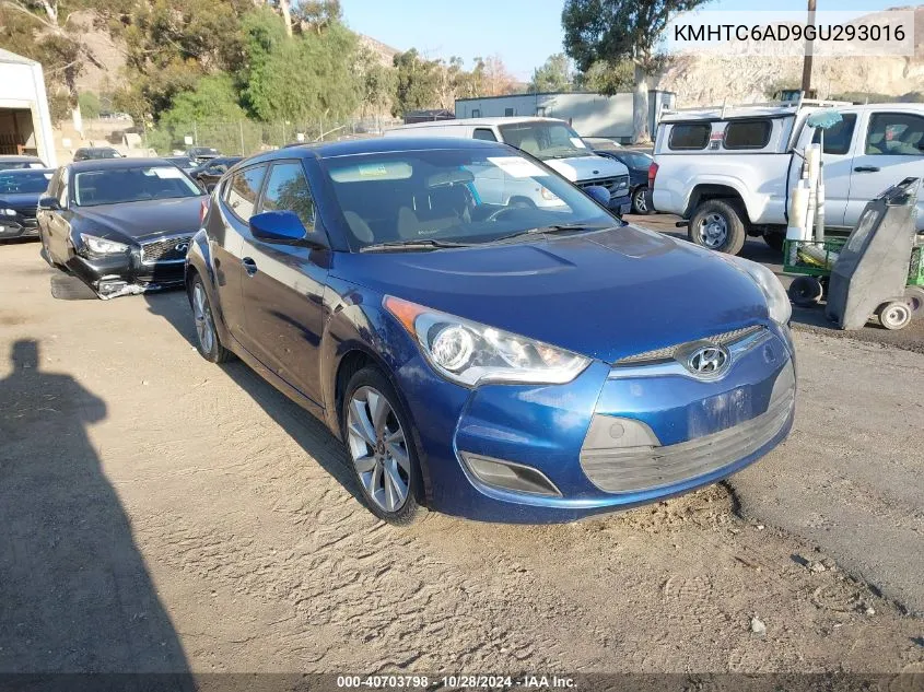 2016 Hyundai Veloster VIN: KMHTC6AD9GU293016 Lot: 40703798