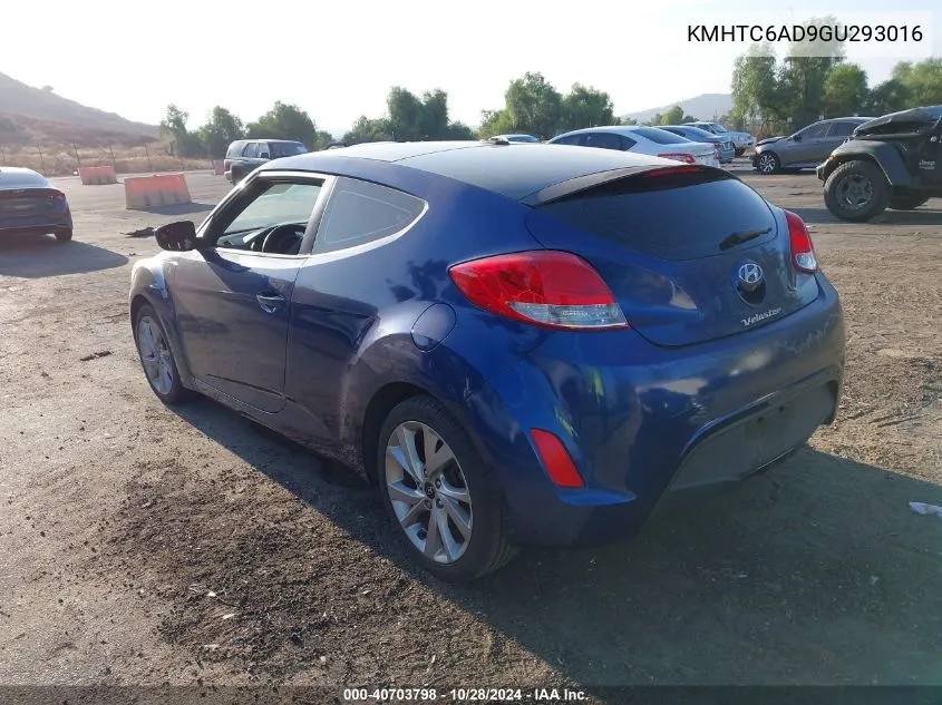 2016 Hyundai Veloster VIN: KMHTC6AD9GU293016 Lot: 40703798