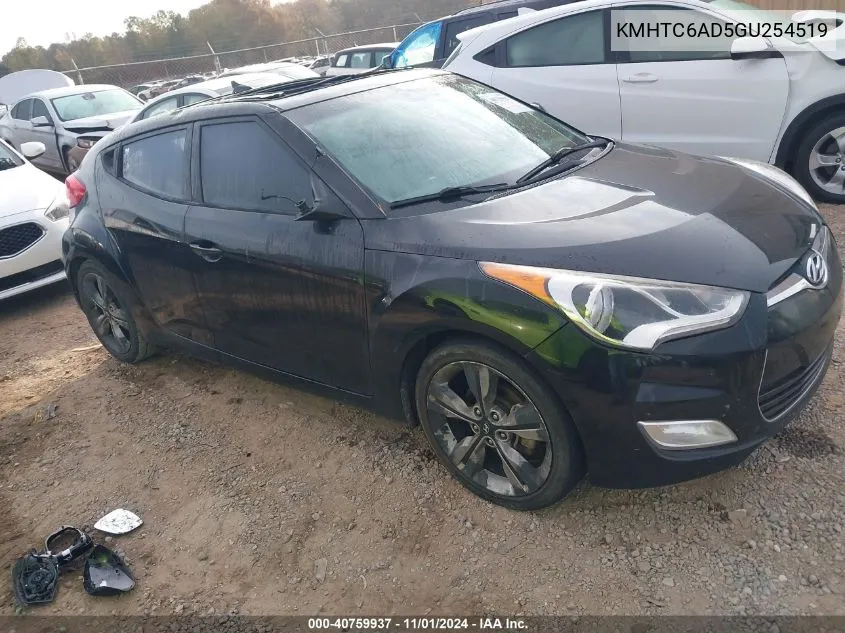 2016 Hyundai Veloster VIN: KMHTC6AD5GU254519 Lot: 40759937