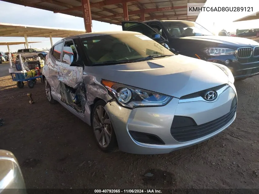 2016 Hyundai Veloster VIN: KMHTC6AD8GU289121 Lot: 40792065