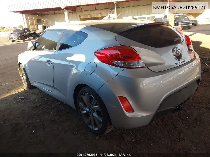 2016 Hyundai Veloster VIN: KMHTC6AD8GU289121 Lot: 40792065